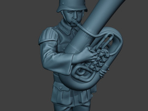 german musician soldier ww2 stand bass horn g8 3D Принт Модель