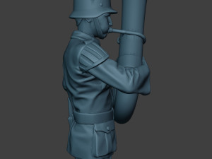 german musician soldier ww2 stand bass horn g8 3D Принт Модель