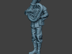 german musician soldier ww2 stand bass horn g8 3D Принт Модель