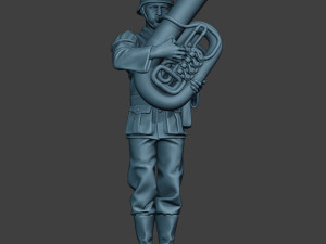 german musician soldier ww2 stand bass horn g8 3D Принт Модель