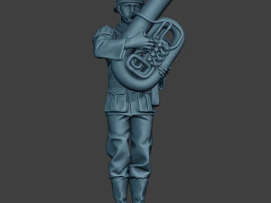 german musician soldier ww2 stand bass horn g8 3D Print Model