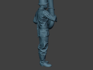 german musician soldier ww2 stand bass horn g8 3D Принт Модель