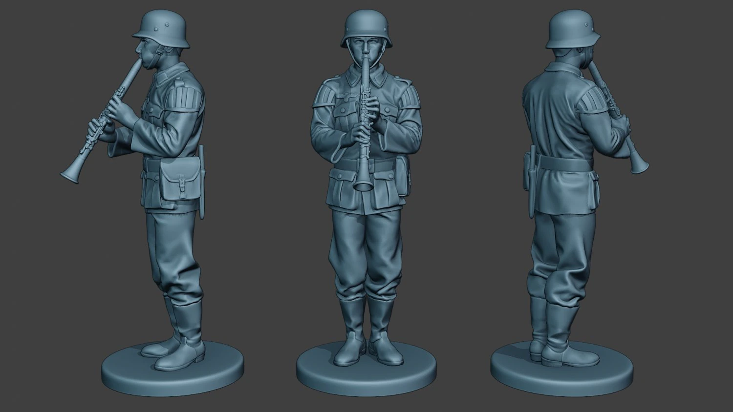 german musician soldier ww2 stand clarinet g8 3D Print Model .c4d .max .obj .3ds .fbx .stl .blend 