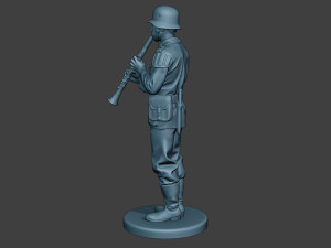 german musician soldier ww2 stand clarinet g8 3D प्रिंट मॉडल