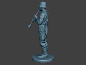 german musician soldier ww2 stand clarinet g8 3D Print Model