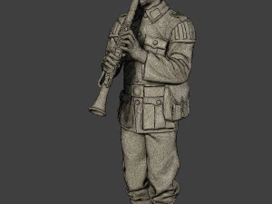 german musician soldier ww2 stand clarinet g8 3D Print Model