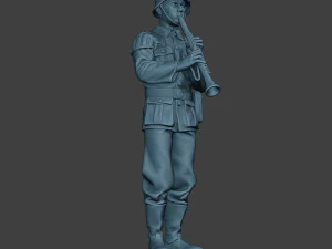 german musician soldier ww2 stand clarinet g8 3D Print Model