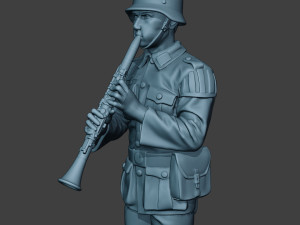 german musician soldier ww2 stand clarinet g8 3D प्रिंट मॉडल
