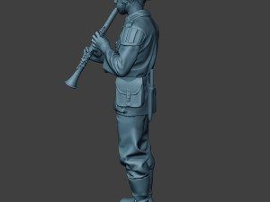 german musician soldier ww2 stand clarinet g8 3D प्रिंट मॉडल
