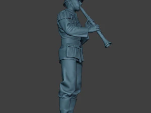 german musician soldier ww2 stand clarinet g8 3D Print Model