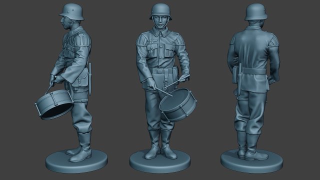german musician soldier ww2 stand drum g8 Modelo de Impressão 3D .c4d .max .obj .3ds .fbx .stl .blend 