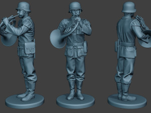 german musician soldier ww2 stand french horn g8 3Dプリントモデル