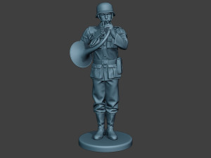 german musician soldier ww2 stand french horn g8 Modelo de Impressão 3D