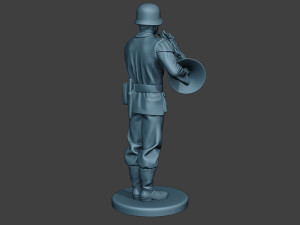 german musician soldier ww2 stand french horn g8 Modelo de Impressão 3D