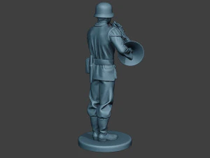 german musician soldier ww2 stand french horn g8 3D Print Model