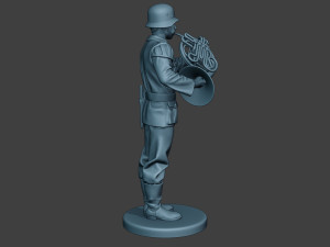 german musician soldier ww2 stand french horn g8 Modelo de Impressão 3D