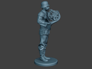german musician soldier ww2 stand french horn g8 Modelo de Impressão 3D