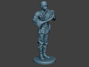 german musician soldier ww2 stand french horn g8 Modelo de Impressão 3D