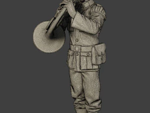 german musician soldier ww2 stand french horn g8 3D Print Model