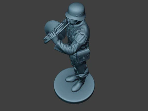 german musician soldier ww2 stand french horn g8 3D Print Model