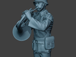 german musician soldier ww2 stand french horn g8 Modelo de Impressão 3D