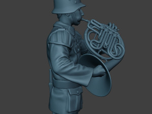 german musician soldier ww2 stand french horn g8 Modelo de Impressão 3D