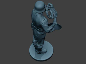 german musician soldier ww2 stand french horn g8 3D Print Model