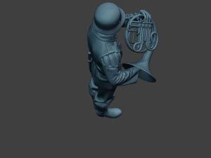 german musician soldier ww2 stand french horn g8 3D Print Model