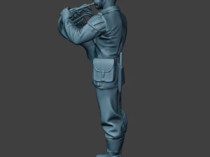 german musician soldier ww2 stand french horn g8 3D Print Model
