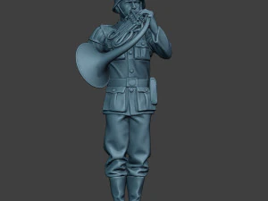 german musician soldier ww2 stand french horn g8 3D Print Model