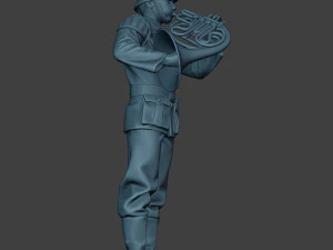 german musician soldier ww2 stand french horn g8 3D Print Model