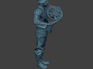 german musician soldier ww2 stand french horn g8 Modelo de Impressão 3D