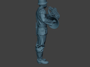 german musician soldier ww2 stand french horn g8 Modelo de Impressão 3D