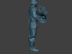 german musician soldier ww2 stand french horn g8 3D Print Model