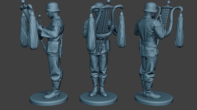 german musician soldier ww2 stand glockenspiel xylophone g8 3D Print Model .c4d .max .obj .3ds .fbx .stl .blend 