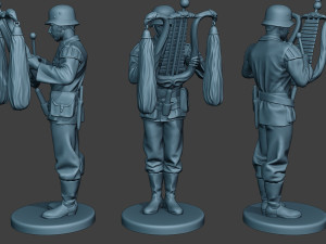 german musician soldier ww2 stand glockenspiel xylophone g8 3D Print Model