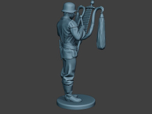 german musician soldier ww2 stand glockenspiel xylophone g8 3D Print Model