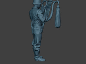 german musician soldier ww2 stand glockenspiel xylophone g8 3D Print Model