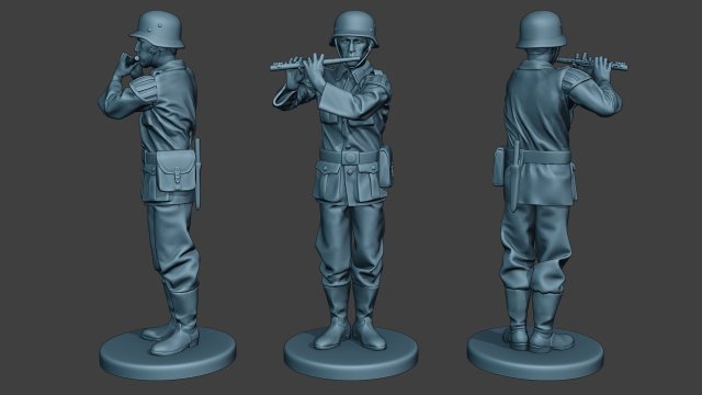 german musician soldier ww2 stand piccolo g8 3D Baskı Modeli .c4d .max .obj .3ds .fbx .stl .blend 