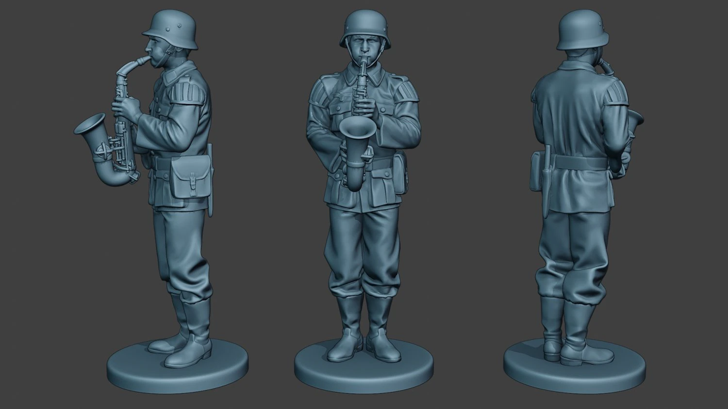 german musician soldier ww2 stand saxophone g8 3D Print Model .c4d .max .obj .3ds .fbx .stl .blend 