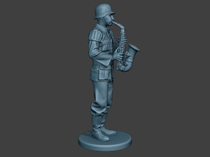 german musician soldier ww2 stand saxophone g8 3D-Druckmodell