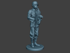german musician soldier ww2 stand saxophone g8 3D-Druckmodell
