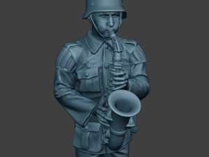 german musician soldier ww2 stand saxophone g8 3D-Druckmodell