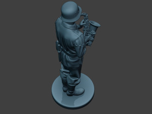 german musician soldier ww2 stand saxophone g8 3D-Druckmodell