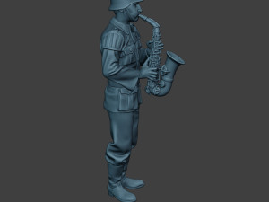 german musician soldier ww2 stand saxophone g8 3D-Druckmodell