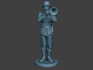 m&uacute;sico alem&atilde;o soldado ww2 stand trombone g8 Modelo de Impressão 3D