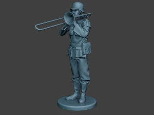 m&uacute;sico alem&atilde;o soldado ww2 stand trombone g8 Modelo de Impressão 3D