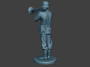 m&uacute;sico alem&atilde;o soldado ww2 stand trombone g8 Modelo de Impressão 3D