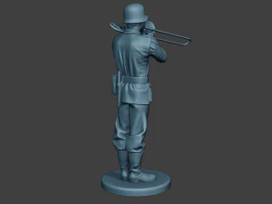 m&uacute;sico alem&atilde;o soldado ww2 stand trombone g8 Modelo de Impressão 3D
