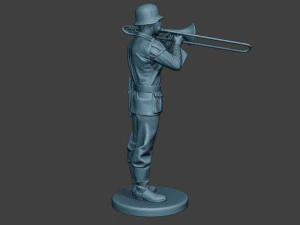 m&uacute;sico alem&atilde;o soldado ww2 stand trombone g8 Modelo de Impressão 3D